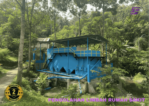 Instalasi pengolahan limbah rumah sakit sistem IPAL modern dari Sakamurti Tirta Gemilang dengan garansi 2 tahun.